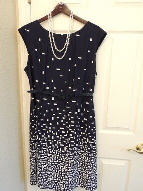 Dress by PEACH VELVET, NEW YORK, Size 14, Navy Blue